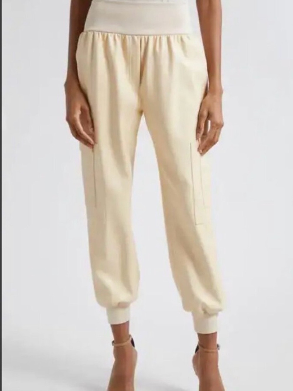cinq a sept Cream High-Waist Jogger Pants